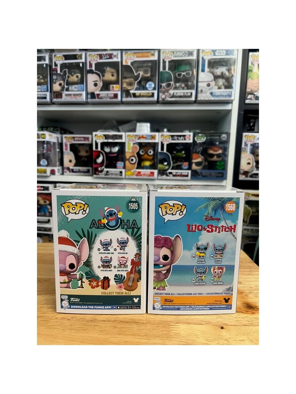 2 Angel Funko Pops EXCLUSIVE w/ Lights & Luau #1505 #1568 Lilo & Stitch Disney